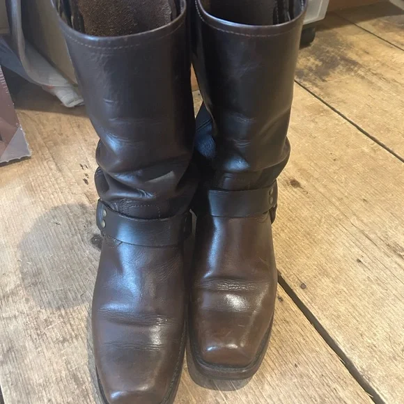 Frye Dark Brown Leather Western Boots - Picture 3 of 5